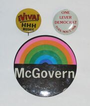 3 Vintage 1960s-1970s Democrat Campaign Pinback Buttons- Humphrey, McGovern - €6,78 EUR