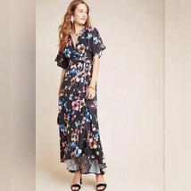 Anthropologie Hutch Monaco Wrapped Floral Maxi Dress in Blue Motif Size Small - £67.47 GBP