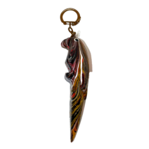 Rare Vintage Hand Carved and Painted Wooden Parrot Keychain 4.25 inch - £14.64 GBP