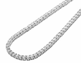 Silver Plated CZ 1 Row Iced Tennis Choker Chain Necklace 16&quot; 18&quot; 20&quot; 30 - £7.94 GBP+