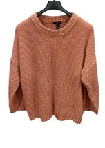 H&amp;M Womens Medium Pink Crew Neck Chunky Shaker Knit Sweater Pullover Ove... - £14.09 GBP