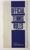 Official Tennis Rules Summarized Victor Sports 1972 Pamphlet Booklet 15 ... - £11.58 GBP