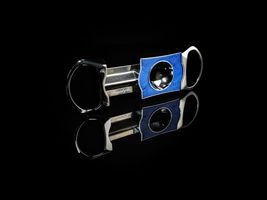 Brizard and Co Genuine Ostrich Blue V Cigar Cutter with Pouch NIB image 9