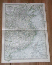 1897 Antique Dated Map Of Eastern China Beijing Shanghai Taiwan Hong Kong - £24.93 GBP