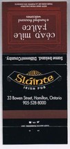 Ontario Matchbook Cover Hamilton Slainte Irish Pub - £1.12 GBP