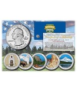 2010 Colorized USA National Parks 5 Quarters Set With Gift Box Certified - £12.54 GBP