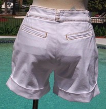 Cache Contour Stretch Denim Short Pant Detail Stitching White  NWT $98 - $39.20