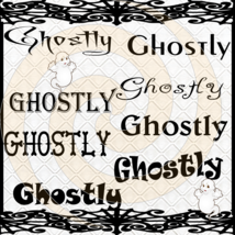 Ghostly Font 1smp-Digital ClipArt-Gift Tag-T shirt-Jewelry-Holiday-Halloween - £0.97 GBP