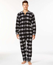 allbrand365 designer Mens Holiday Snowflakes Jumpsuit, Medium, Black - £33.62 GBP