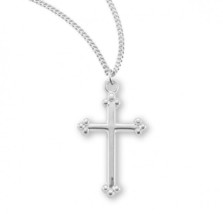 STERLING SILVER CROSS NECKLACE WITH 18 INCH CHAIN - £32.98 GBP