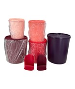 Tupperware CLASSIC SERVALIER DECORATOR CANISTER SET of 5 Multicolor ~ BR... - $88.19