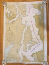 Map Fathoms Of Puget Sound 1984 Large Appx  34”x49” - £15.45 GBP