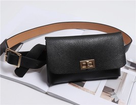 Mihaivina Leather Fanny Pack For Women Waist Bag 2022  Belt Bag Women Black/Whit - £14.31 GBP