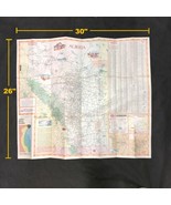 AAA Vintage 1978 Alberta British Columbia Calgary Edmonton Topographic Map - £19.95 GBP