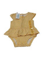 Carter&#39;s Baby Girl&#39;s Cap Sleeve Pull-Over /Snap Bodysuit Dress (6M) Yell... - $9.49