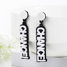 Newest 13 Styles ECO-Friendly Acetat Black White Round Drop Earring For Women Dp - £9.58 GBP