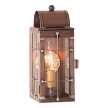 Slender ENTRY COLONIAL LANTERN Rustic Antique Copper Primitive Wall Cand... - $239.95