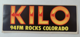 Vintage Nos Bumper Sticker Kilo 94FM Rock Colorado 8&quot; X 3&quot; - $4.29