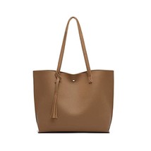 Dreubea Women&#39;s Soft Faux Leather Tote Bag | Large Capacity Tassel Bag |... - £40.04 GBP