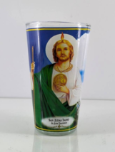 Continental Candle Saint St Jude Thaddeus San Judas Tadeo Offering 8&quot; Glass - £8.50 GBP