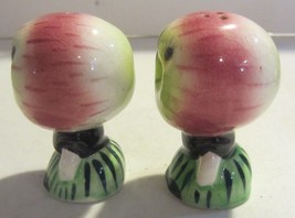 Vintage Anthropomorphic Apple Head Salt &amp; Pepper Shakers  - £17.89 GBP