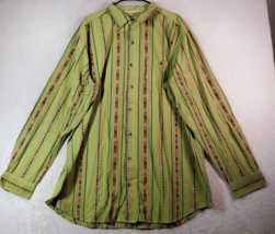 Territory Ahead Shirt Men Size XLT Green Tribal Long Sleeve Collared Button Down - £24.67 GBP