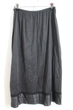 Vtg Lorraine 1X Black Elastic Waist Antron Nylon Half Maxi Slip Skirt - $28.49