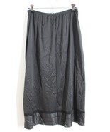 Vtg Lorraine 1X Black Elastic Waist Antron Nylon Half Maxi Slip Skirt - $28.49