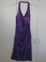 B. DARLIN LADIES PURPLE RUCHED HALTER PARTY DRESS-7/8-100% POLYESTER-LOVELY - £8.86 GBP