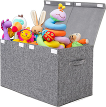 Large Toy Box Chest with Lid, Collapsible Sturdy Toy Storage Organizer B... - $29.21