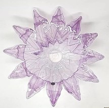 Large Murano Lavorazione Arte Lilac Glass Lotus Flower Bowl 19&quot; Bowl Cen... - £158.02 GBP