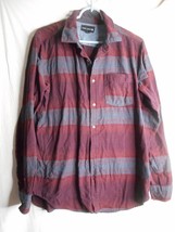 Ocean Current Size L Black Blue Burgundy Flannel Shirt cotton blend - $32.99
