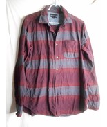 Ocean Current Size L Black Blue Burgundy Flannel Shirt cotton blend - $32.99