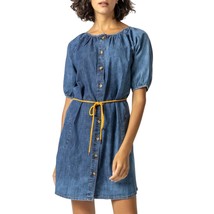 Lilla P belted button down dress in DENIM - size L - £111.07 GBP