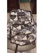 Jansport Student Large Backpack  Cross Town White Geometric Black Lines ... - $28.97 CAD