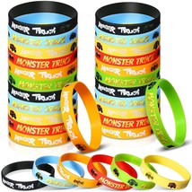 24 Pieces Truck Silicone Bracelets Truck Party Favors Silicone Wristbands Truck  - £15.81 GBP