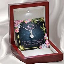Express Your Love Gifts Aunt Gift Luckiest Aunt Eternity Ribbon Stone Pendant 14 - £50.80 GBP