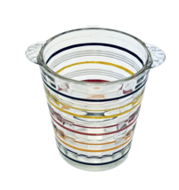 Ice Bucket Anchor Hocking Glass Five Color Ring Ribbed Depression Era Ha... - $21.23