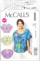 Pattern McCalls 6962 Misses Size XS S M 4/6 8/10 12/14 Tops Easy, 2014 - £6.39 GBP