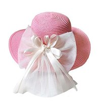 Children Folding Beach Hat UV Girls Summer Sunscreen Large Brimmed Hat Child image 1