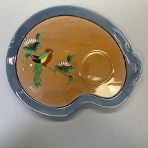 Vintage Japanese Hand Painted Lusterware Tea/Snack Tray Bird and Flowers, No Cup - £5.22 GBP