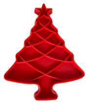 Tupperware Cookie Cutter VINTAGE Christmas Tree Red Plastic 4.75&quot; - £7.57 GBP