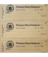 1920 Federal Trust Checks Lot of 3 City Hotel Waterville Maine 691-693 F... - $549.97 MXN