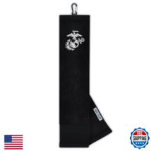 Marines Face/Club Tri-Fold Embroidered Golf Towel - 16"x24" 100% Cotton ... - $46.43