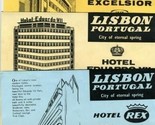 Lisbon Portugal Hotel Flyers Hotel REX Hotel EXCELSIOR &amp; Hotel Eduardo V... - $24.72