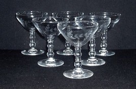 6 Vintage ETCHED Crystal 5 oz CHAMPAGNE Golf Ball Stemmed Bar Glasses - £22.98 GBP