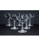 6 Vintage ETCHED Crystal 5 oz CHAMPAGNE Golf Ball Stemmed Bar Glasses - $546.63 MXN