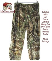 Cabela&#39;s Camo AGO All Game Outfitters Mossy Oak Hunting Pants Sz Large - £15.76 GBP