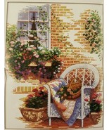5D Cross Stitch Kit A Cozy Afternoon Chair in Flower Garden New - $24.95