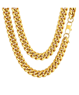 Cuban Link Necklace 18Inch 14MM 18K Gold Plated Heavy Chain Mens Gifts - €37,39 EUR